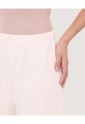 Pantalón Wide Leg Texturizado  Para Mujer Beige Ostu