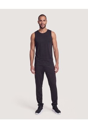 Camiseta Deportiva Unicolor  Para Hombre Negro Ostu