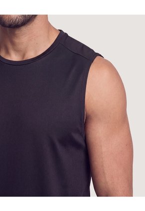 Camiseta Deportiva Unicolor  Para Hombre Negro Ostu