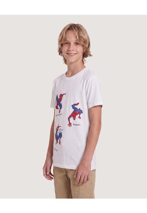Camiseta Spider-Man Action Para Niño Infantil Niño Crema Ostu
