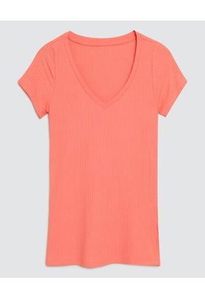 Camiseta Para Mujer Manga Corta Color Naranja Marca Ostu #40091486