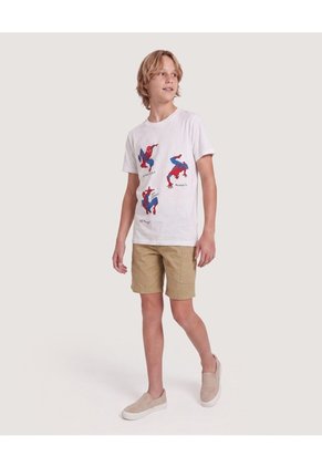 Camiseta Spider-Man Action Para Niño Infantil Niño Crema Ostu