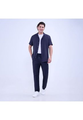 Camisa Para Hombre Manga Corta Sin Bolsillo Color Azul  Marca Ostu #60010776