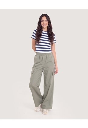 Pantalón Jogger Cargo  Para Mujer Verde Ostu