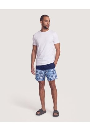 Pantaloneta De Baño Estampada Para Hombre Celeste Ostu