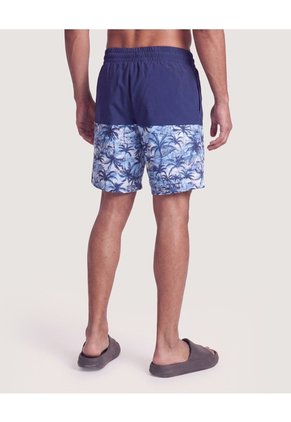 Pantaloneta De Baño Estampada Para Hombre Celeste Ostu