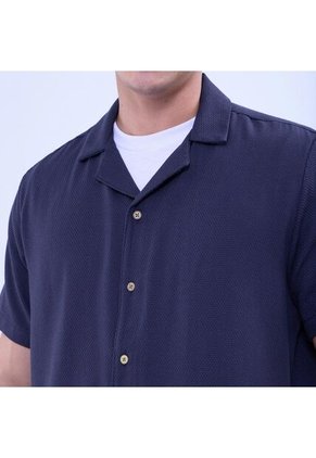 Camisa Para Hombre Manga Corta Sin Bolsillo Color Azul  Marca Ostu #60010776