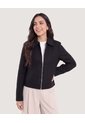 Chaqueta Trucker Cuello Camisero  Para Mujer Negro Ostu de Ostu