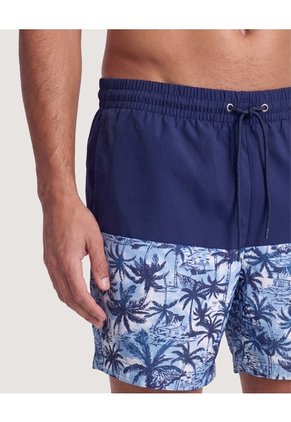 Pantaloneta De Baño Estampada Para Hombre Celeste Ostu