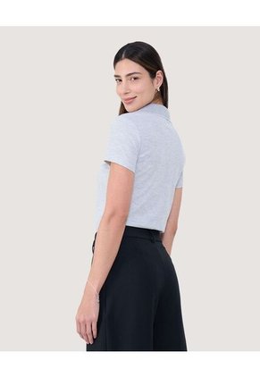 Polo Para Mujer Manga Corta Color Gris Claro Marca Ostu #40110171