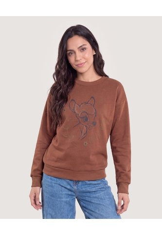 Buzo Cuello Redondo Bambi  Para Mujer Café Ostu Ostu