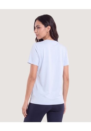 Camiseta Manga Corta Con Screen-Deportivo  Para Mujer Celeste Ostu