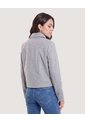 Chaqueta Trucker Cuello Camisero  Para Mujer Gris Ostu de Ostu