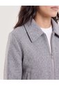 Chaqueta Trucker Cuello Camisero  Para Mujer Gris Ostu de Ostu