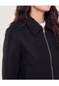 Chaqueta Trucker Cuello Camisero  Para Mujer Negro Ostu de Ostu