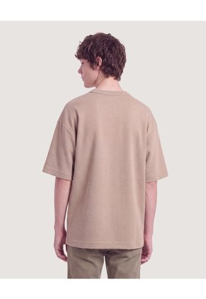 Camiseta Oversize Texturizada Infantil Niño Camel Ostu