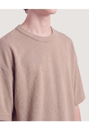 Camiseta Oversize Texturizada Infantil Niño Camel Ostu