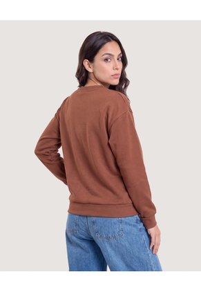 Buzo Cuello Redondo Bambi  Para Mujer Café Ostu
