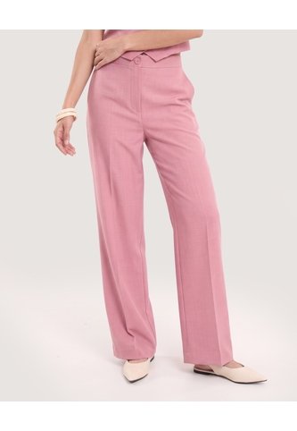 Pantalón Bota Ancha Con Textura  Para Mujer Rosado Ostu Ostu