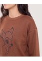 Buzo Cuello Redondo Bambi  Para Mujer Café Ostu de Ostu