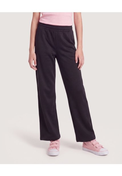 Pantalón Jogger Wide Leg  Infantil Niña Negro Ostu