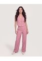 Pantalón Bota Ancha Con Textura  Para Mujer Rosado Ostu de Ostu