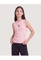 Camiseta Tank Acanalada  Infantil Niña Rosa Ostu de Ostu