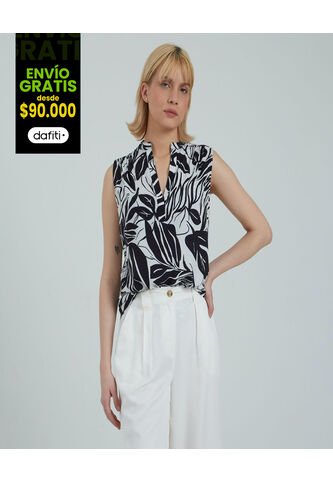 Blusa Para Mujer Manga Sisa Color Negro Marca Ostu #40120889 Ostu