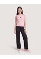 Camiseta Tank Acanalada  Infantil Niña Rosa Ostu de Ostu