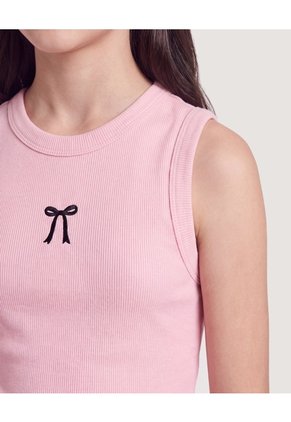 Camiseta Tank Acanalada  Infantil Niña Rosa Ostu