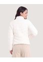 Chaqueta Acolchada Cuello Alto  Para Mujer Crema Ostu de Ostu