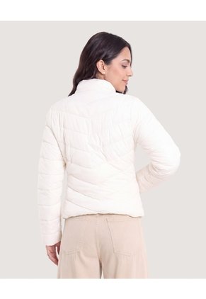 Chaqueta Acolchada Cuello Alto  Para Mujer Crema Ostu
