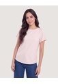 Camiseta Manga Corta Con Vuelos  Para Mujer Beige Ostu de Ostu