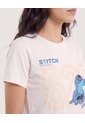Camiseta Stitch 626 Vibes  Para Mujer Crema Ostu de Ostu