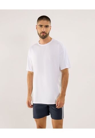 Camiseta Para Hombre Manga Corta Cuello Redondo Color Blanco Marca Ostu #60091808 Ostu