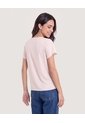Camiseta Manga Corta Con Vuelos  Para Mujer Beige Ostu de Ostu
