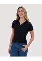 Polo Para Mujer Manga Corta Color Negro Marca Ostu #40110160 de Ostu