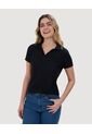 Polo Para Mujer Manga Corta Color Negro Marca Ostu #40110160 de Ostu
