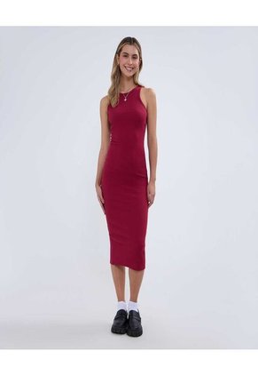 Vestido Para Mujer Manga Sisa Color Vino Marca Ostu #40170246