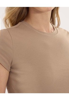 Camiseta Para Mujer Manga Corta Moda Color Café Marca Ostu #40092632