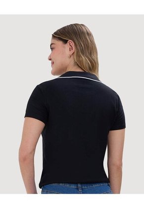 Polo Para Mujer Manga Corta Color Negro Marca Ostu #40110160