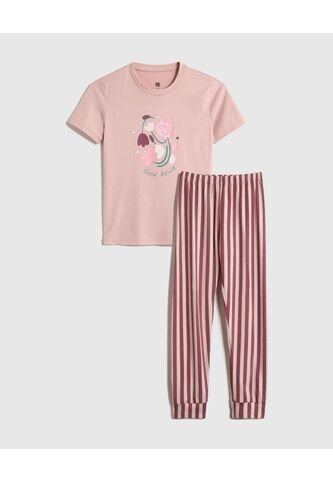 Pijama Infantil Niña M/C P/L Color Rosa Marca Ostu #90040084 Ostu