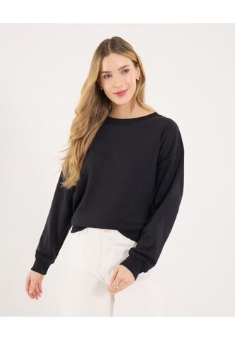 Buzo Para Mujer Cuello Redondo Color Negro Marca Ostu #40060306 Ostu