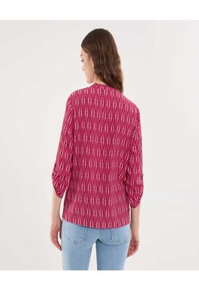 Blusa Para Mujer Manga 3/4 Color Vino Marca Ostu #40121154