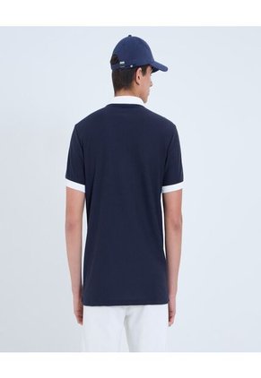 Polo Para Hombre Cuello Tejido Sin Bolsillo Color Azul Marca Ostu #60110755