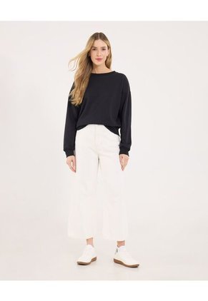 Buzo Para Mujer Cuello Redondo Color Negro Marca Ostu #40060306