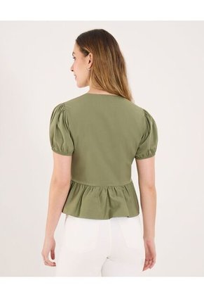 Blusa Para Mujer Manga Corta Color Verde Marca Ostu #40121199