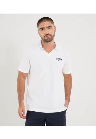 Polo Para Hombre Cuello Tejido Sin Bolsillo Color Crema Marca Ostu #60110844 Ostu