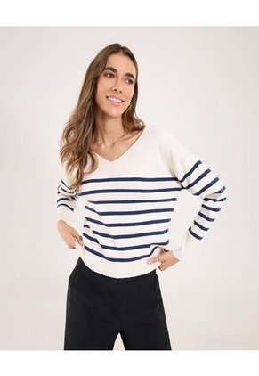 Saco Para Mujer Cuello V Color Azul  Marca Ostu #40330078