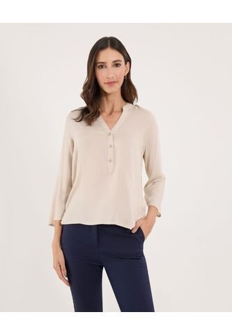 Blusa Para Mujer Manga 3/4 Color Beige Marca Ostu #40121186 Ostu